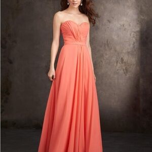 Mori Lee Strapless Coral Dress